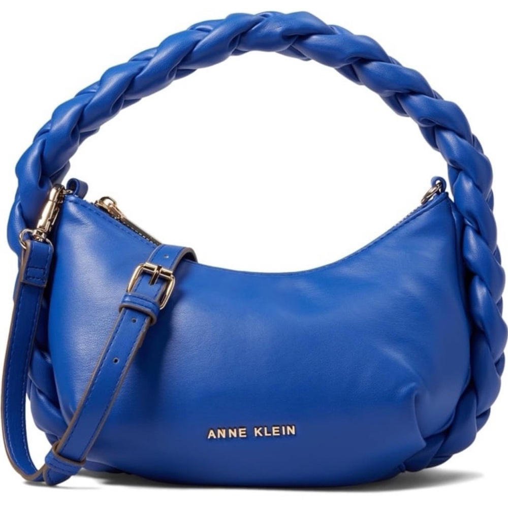 Anne Klein Blue Braided Handle Bag